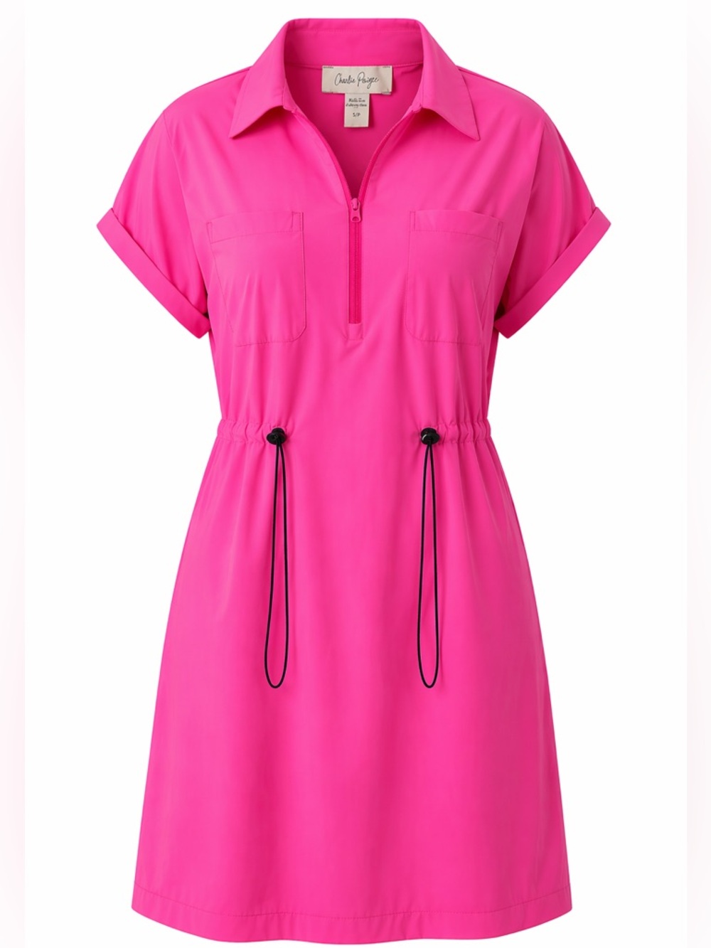 Charlie Paige Pink Sport Dress Large Half Zip NWT